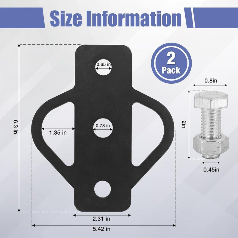 TNCZHYLX 3-Way Trailer Hitch Adapter, Steel Hook Mounting with Bolts, Suitable for ATV Lawn Mower Golf Cart Yard Cart Garden Tractor Flat Towing Ball Installation (Black) - Image 5
